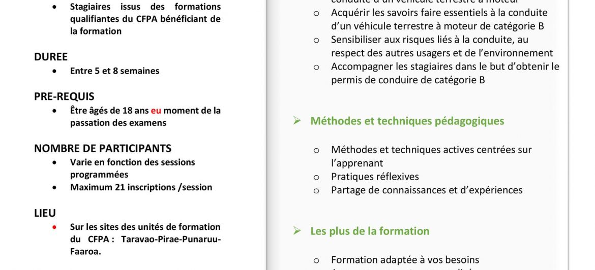 Conduite d’un véhicule de catégorie B