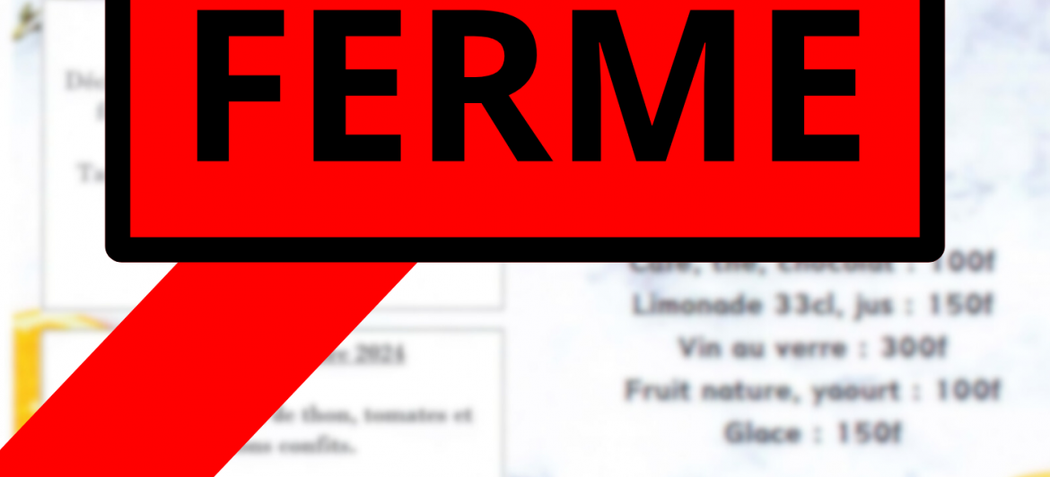 Le restaurant pédagogique de Pirae est actuellement fermé